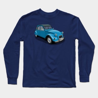 Citroen 2CV in blue Long Sleeve T-Shirt